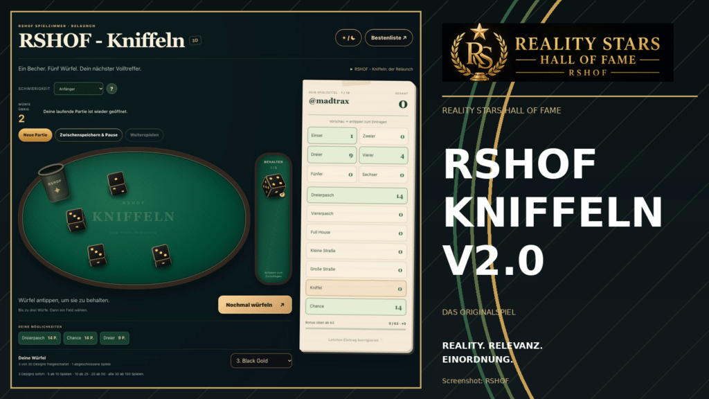 RSHOF – Kniffeln Relaunch V2.0