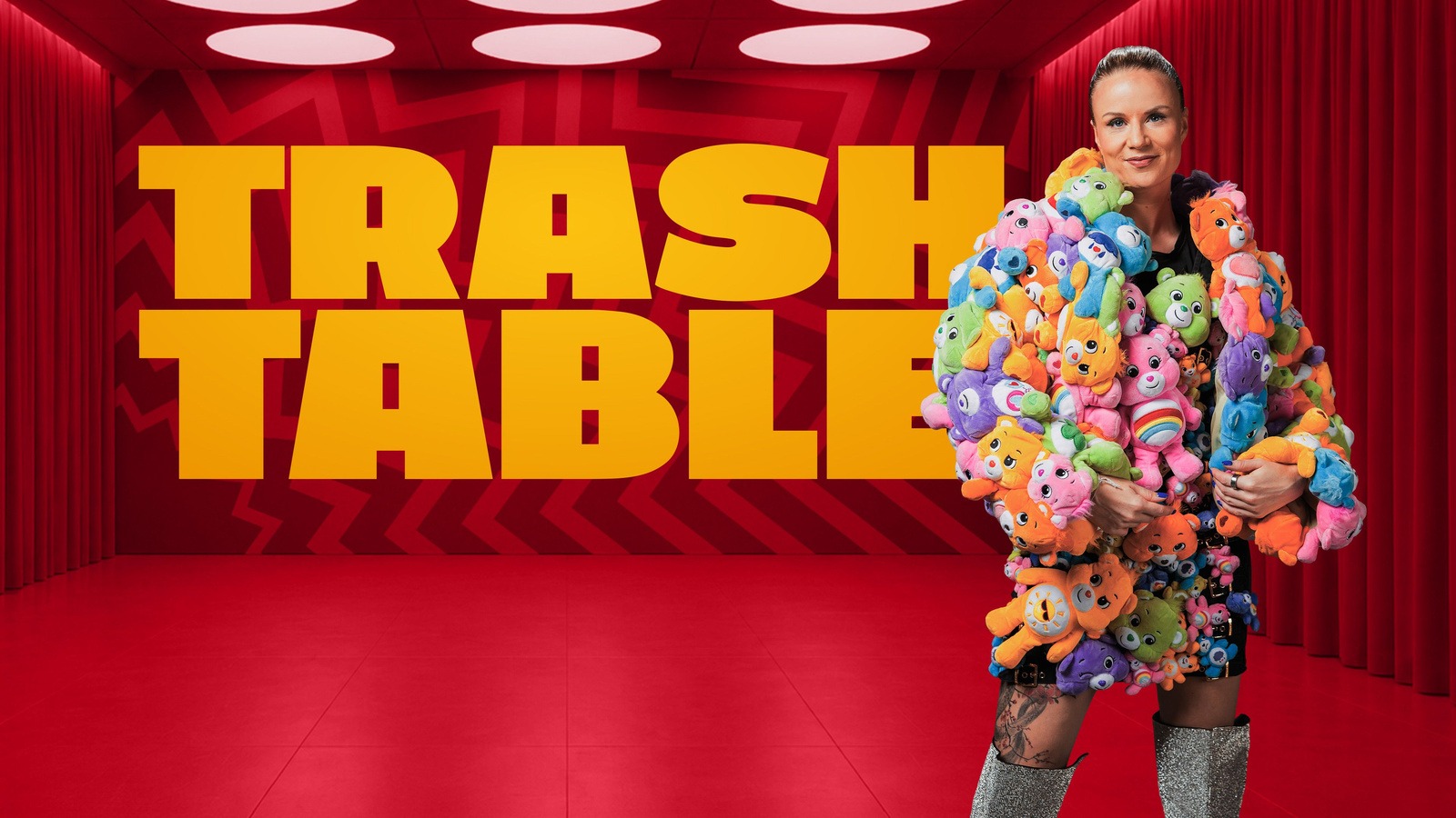 Celine Behringer in BILD’s original red promotional image for Trash Table.